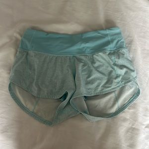 Icing blue lululemon speed up shorts, 2.5 inch inseam